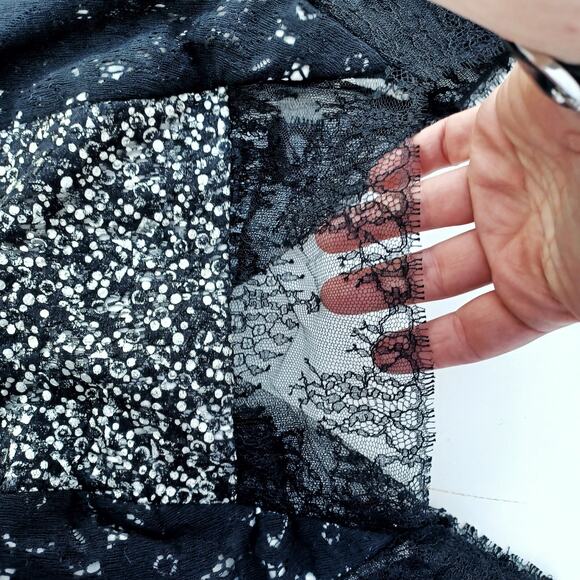 KAY UNGER Lace Illusion Black Cocktail Dress 4 – Elegant Formal Sheath Evening - Picture 11 of 11